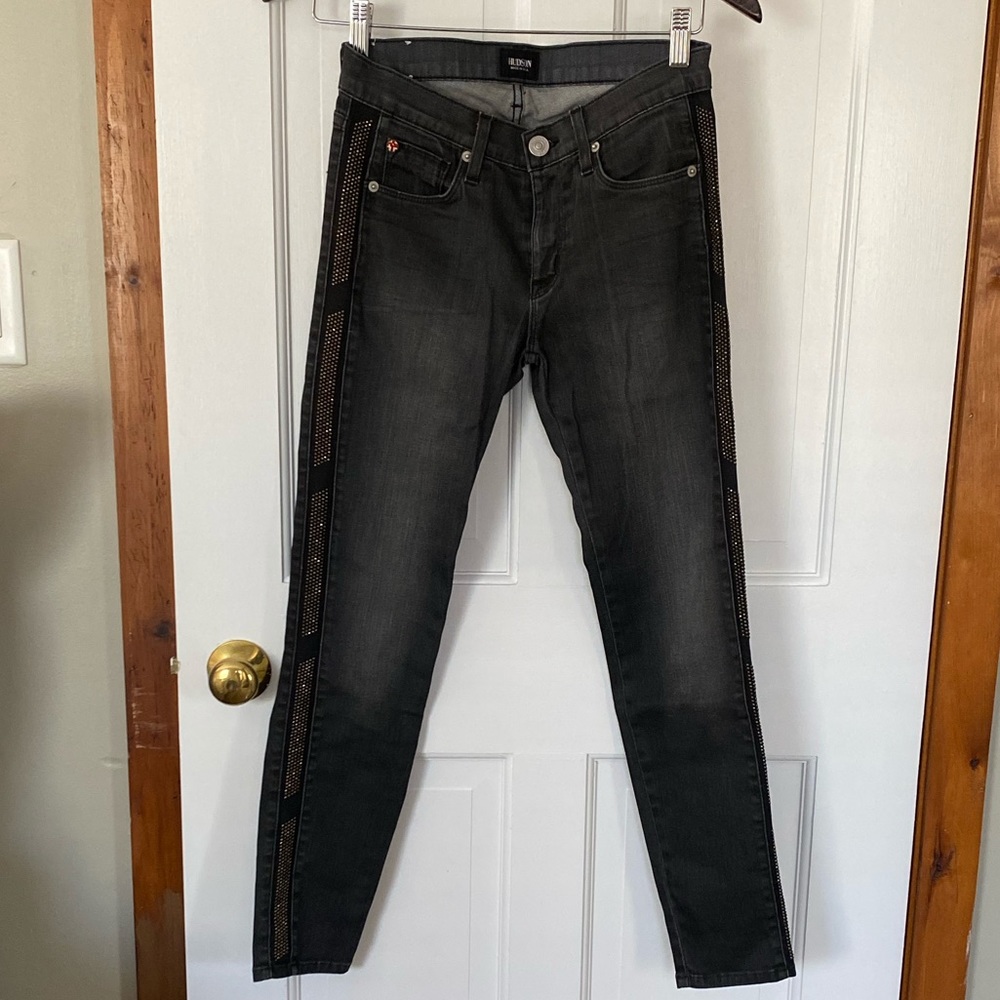 Hudson Luna studded crop skinny jeans size 26